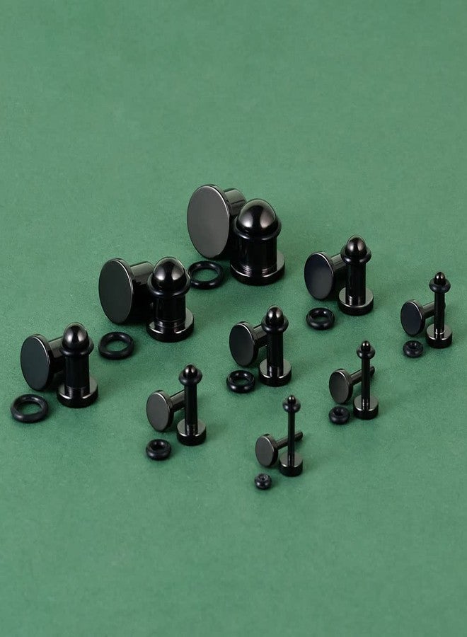 TBOSEN 18PCS Surgical Stainless Steel Stretching Kit Plugs Expander Single Flat Top Body Piercing Jewelry Set 14G-00G - Image 5